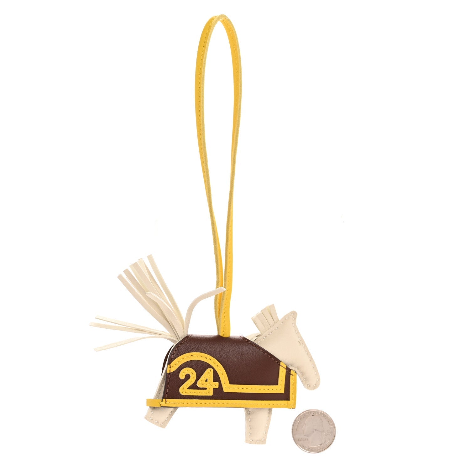 Milo Lambskin Grigri Rodeo Robeo 24 Bag Charm PM Craie Terre Jaune De Naples