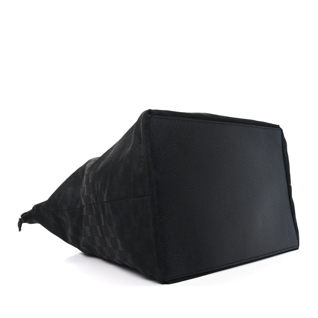GG Monogram Large Web Handle Bucket Tote Black