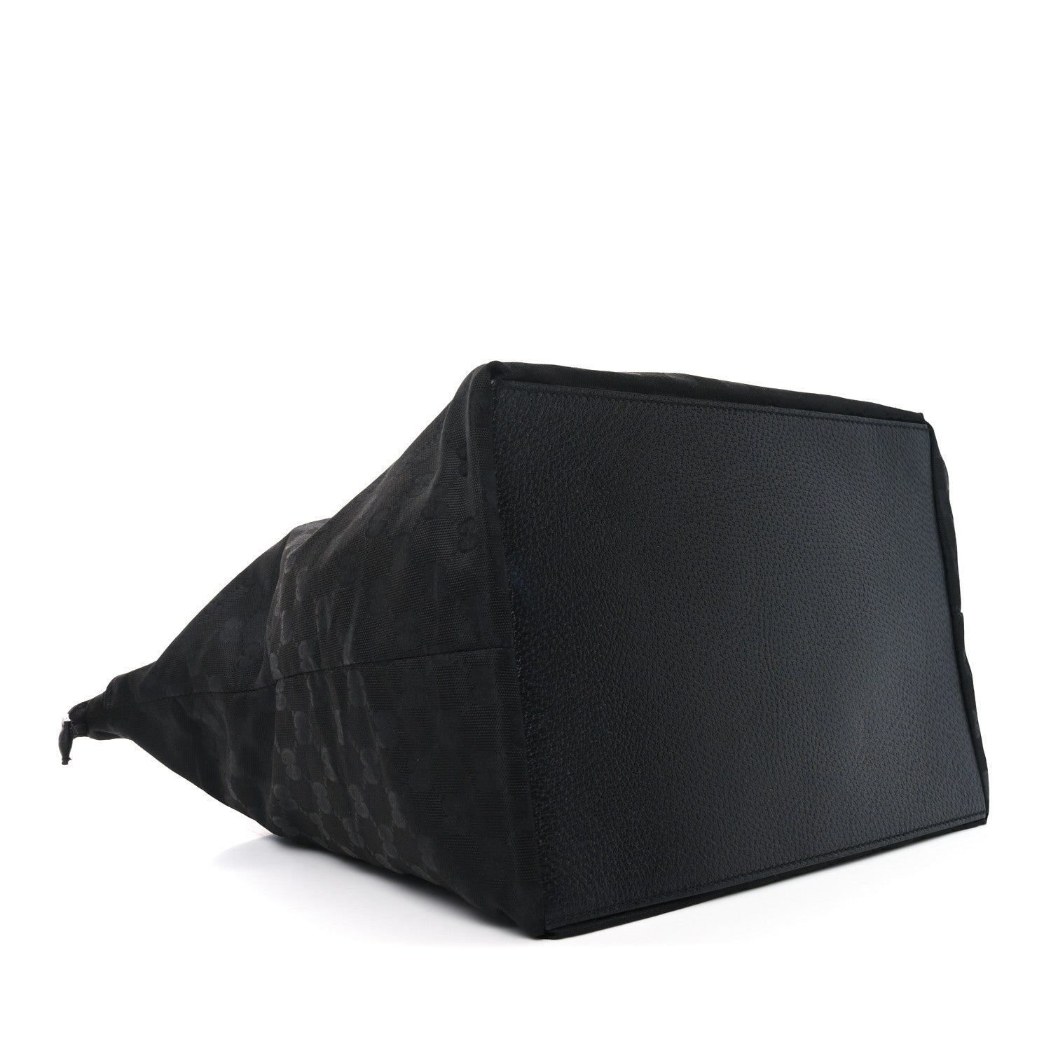 GG Monogram Large Web Handle Bucket Tote Black