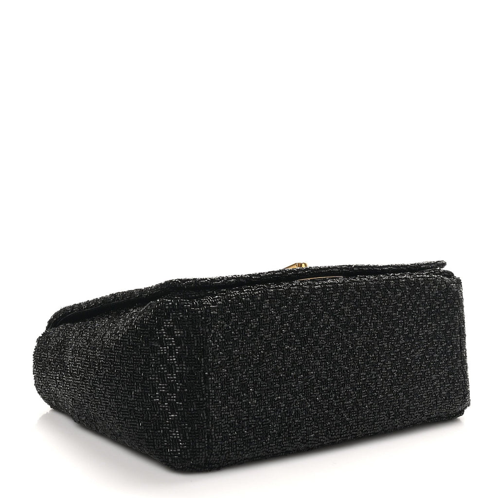 Beaded Checkered Medium Caro Bag Black