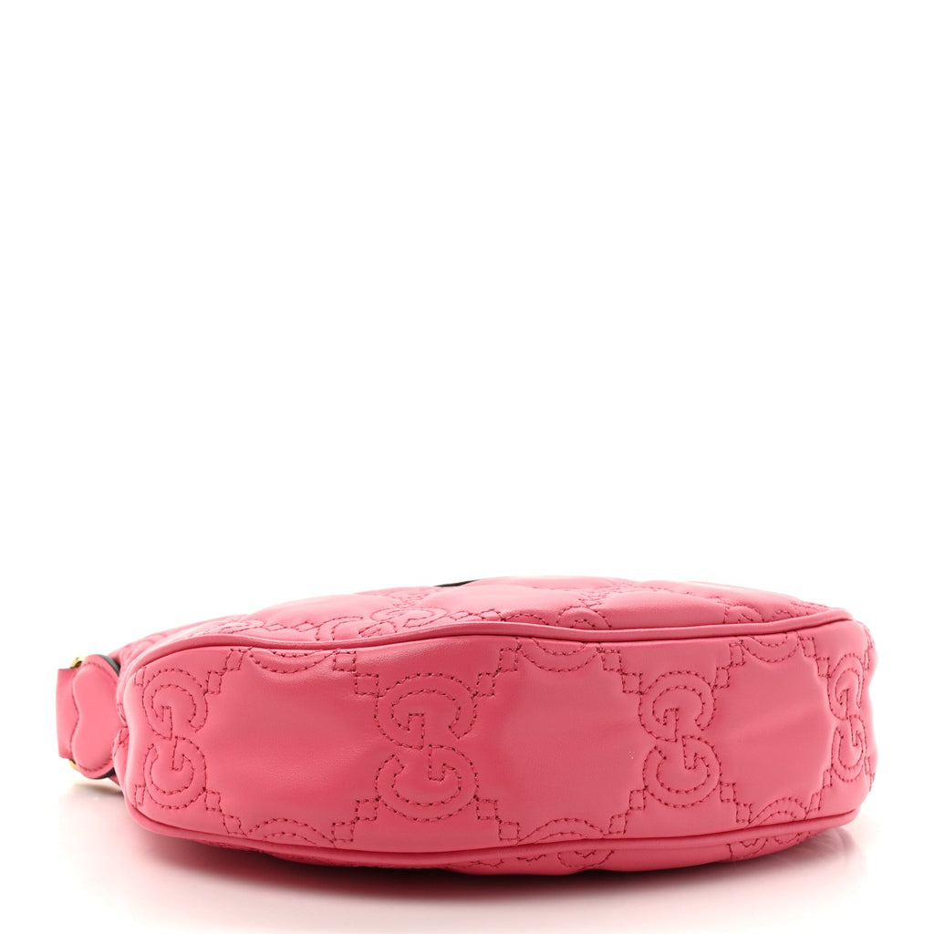 Calfskin GG Matelasse Mini Hobo Shoulder Bag Pink