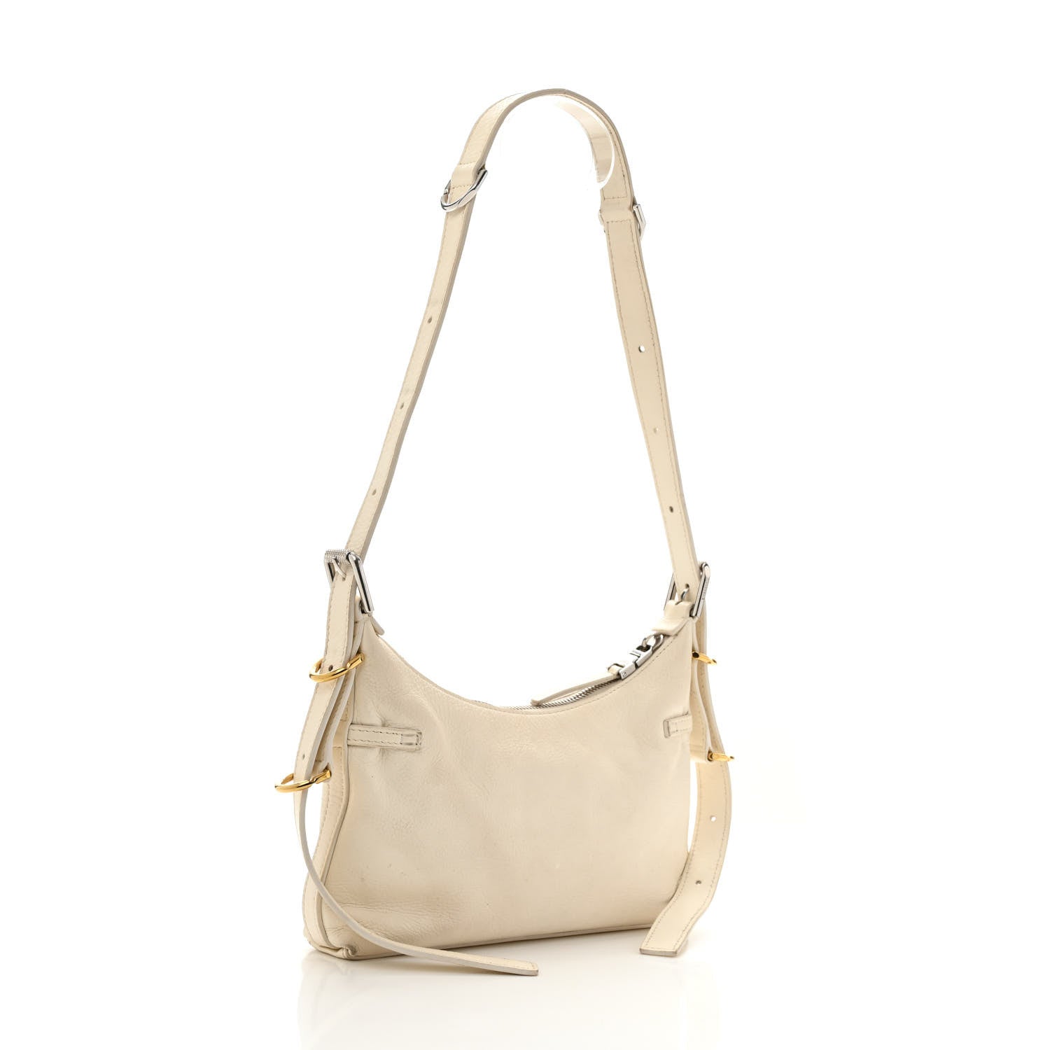 Tumbled Calfskin Mini Voyou Boyfriend Party Bag White