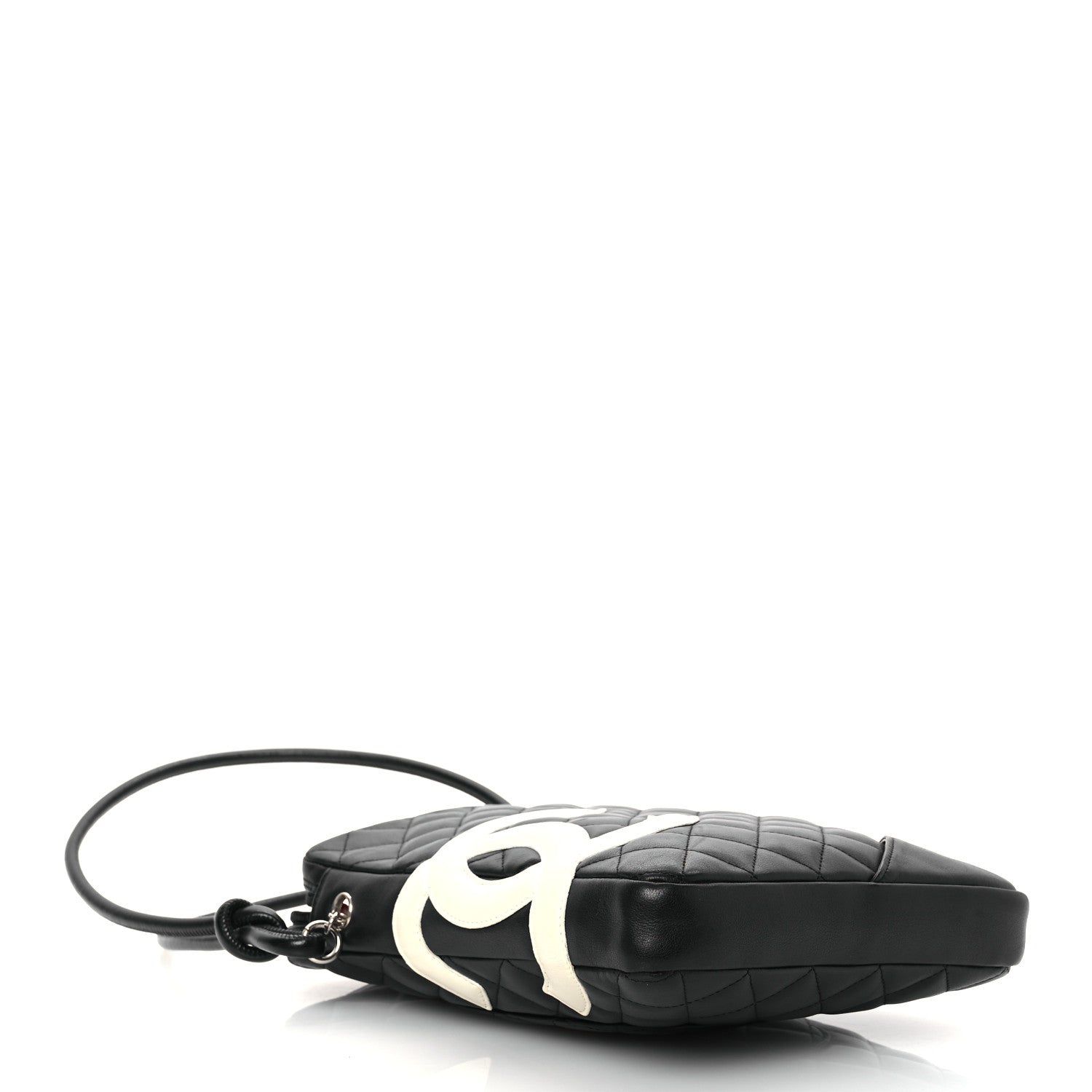 Calfskin Quilted Medium Cambon Messenger Black White