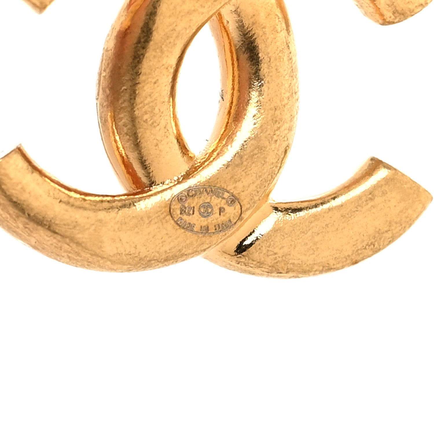 Metal Drop CC Earrings Ruthenium Gold
