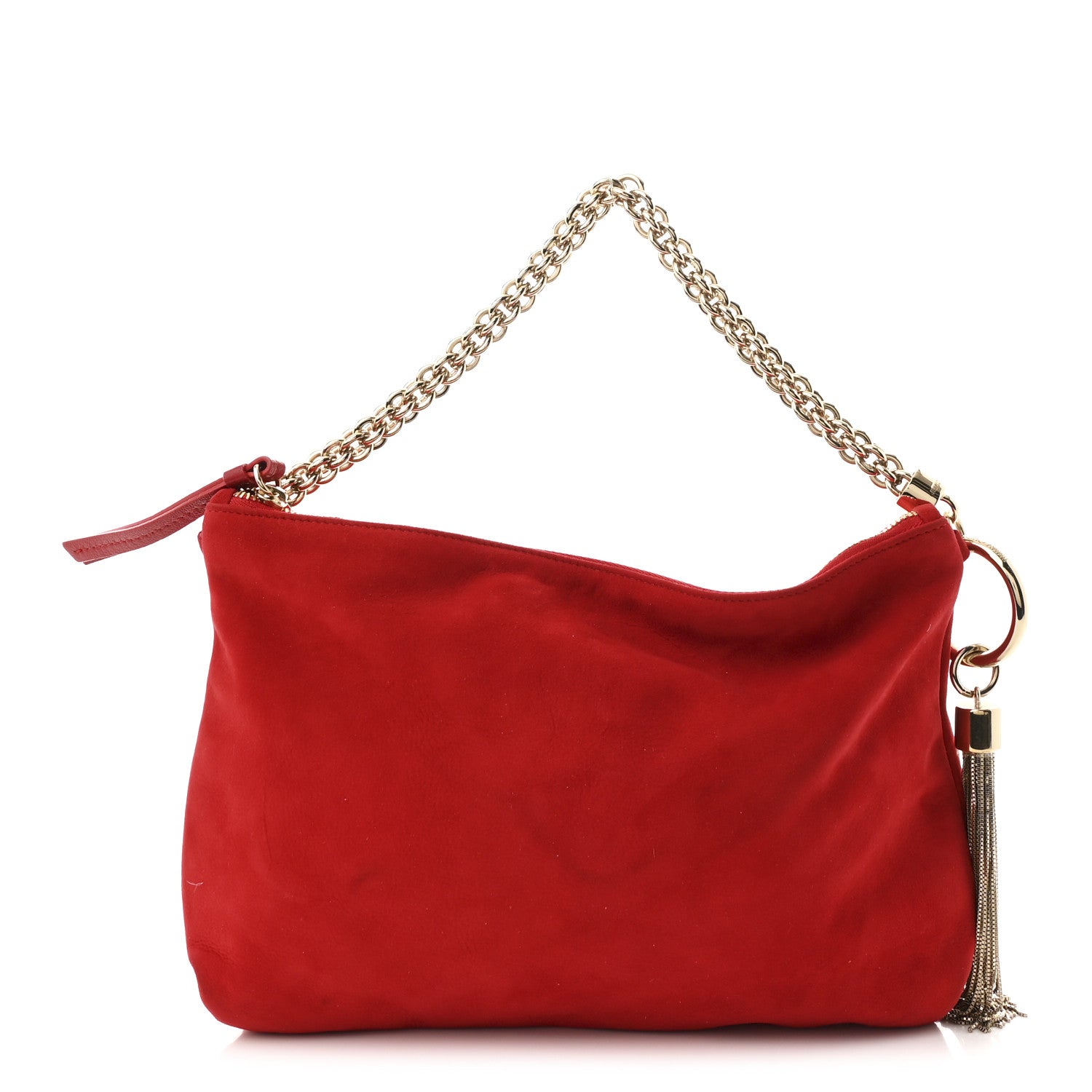 Suede Callie Shoulder Bag Red