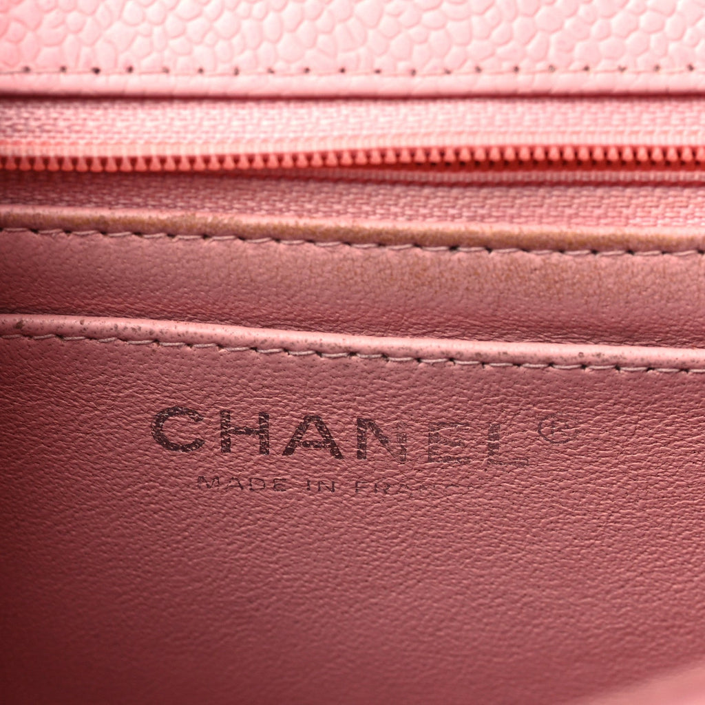 Caviar Quilted Mini Square Flap Pink