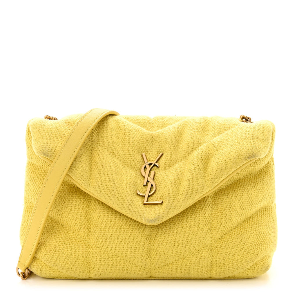 Canvas Quilted Toy Loulou Puffer Monogram Chain Satchel Jaune Citron