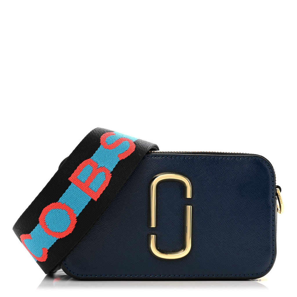 Saffiano Small Snapshot Camera Bag Blue Sea