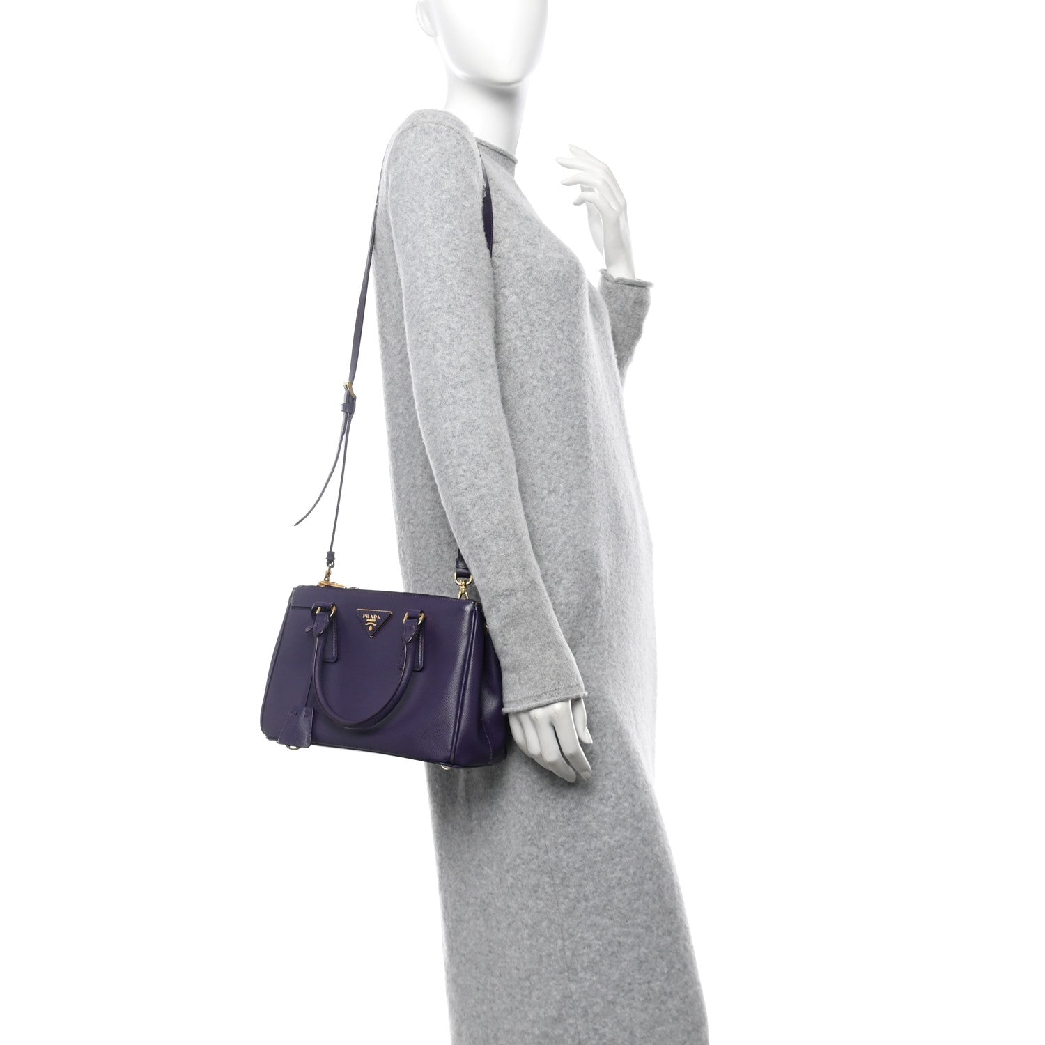 Saffiano Lux Mini Galleria Double Zip Tote Uva