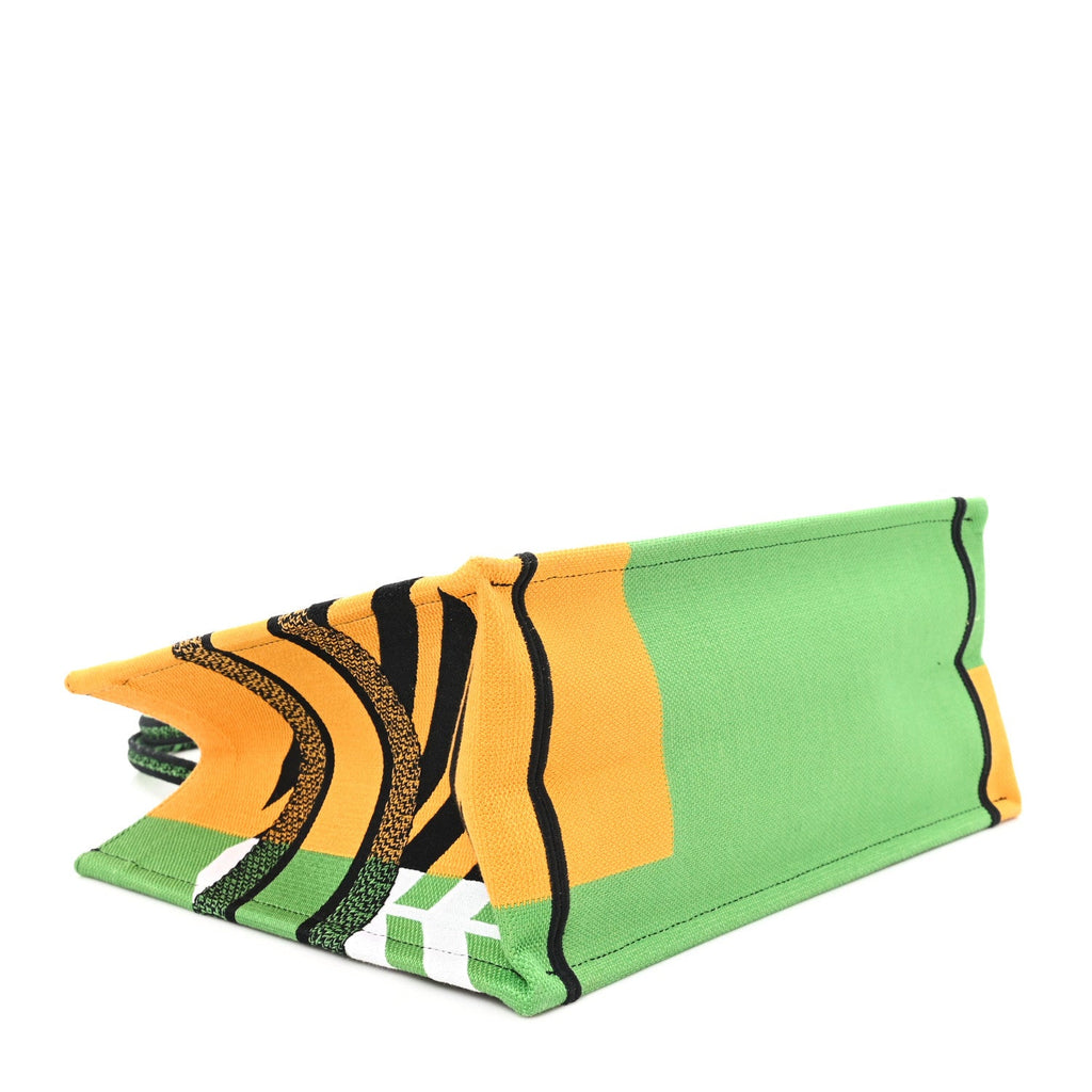 Canvas Embroidered Medium Jungle Pop Book Tote Green Multicolor
