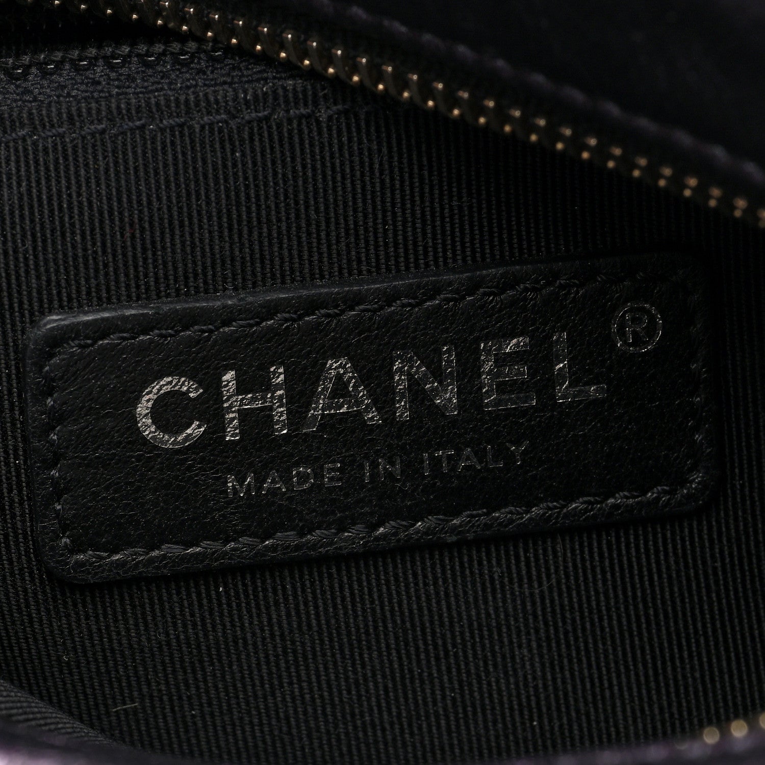 Iridescent Aged Calfskin Quilted Small Gabrielle Hobo Black