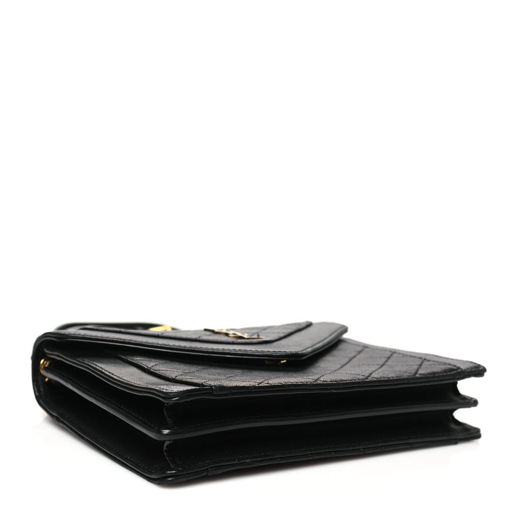 Lambskin Quilted Mini Gaby Satchel Black