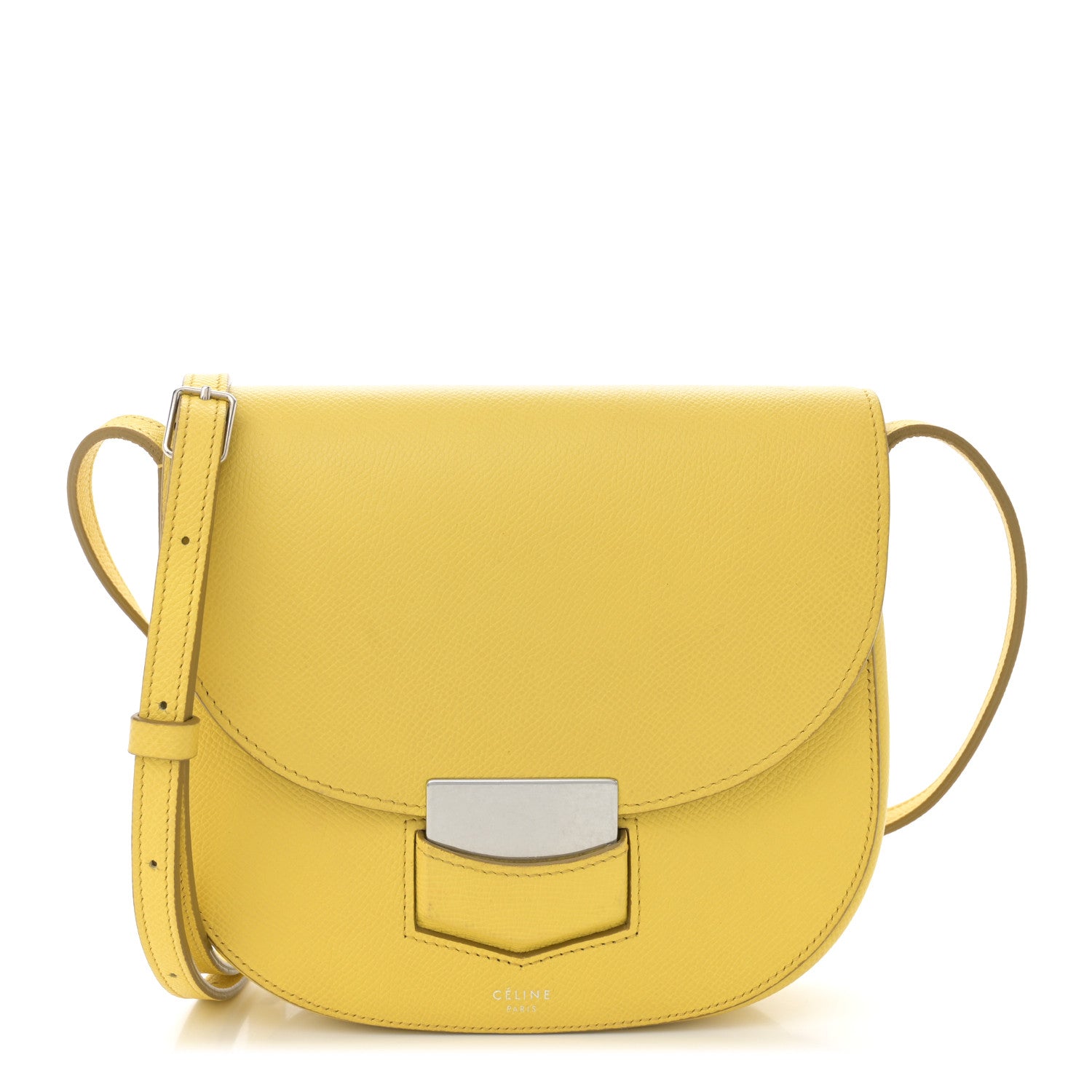 Grained Calfskin Small Trotteur Yellow