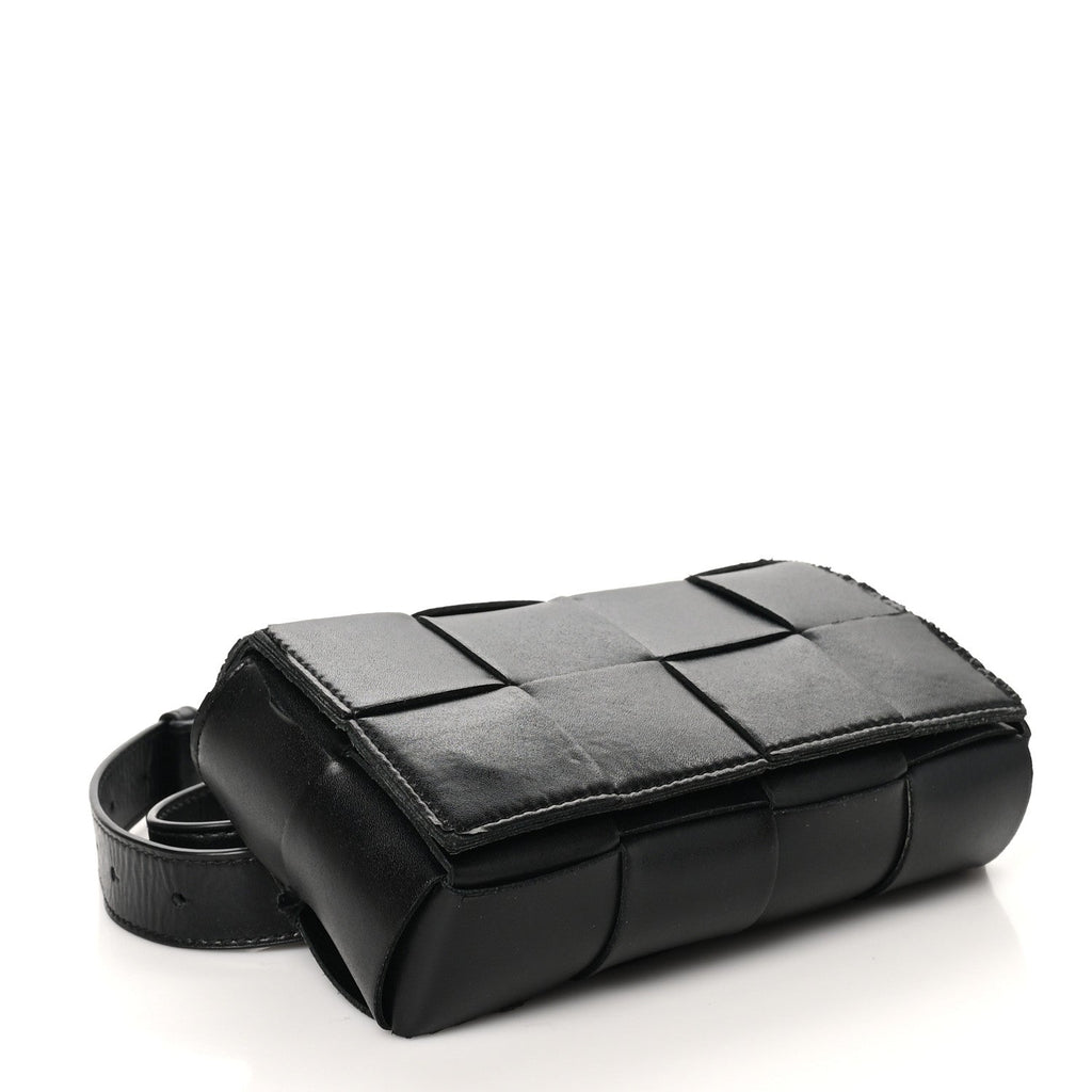 Nappa Maxi Intreccio The Belt Cassette Bag Black