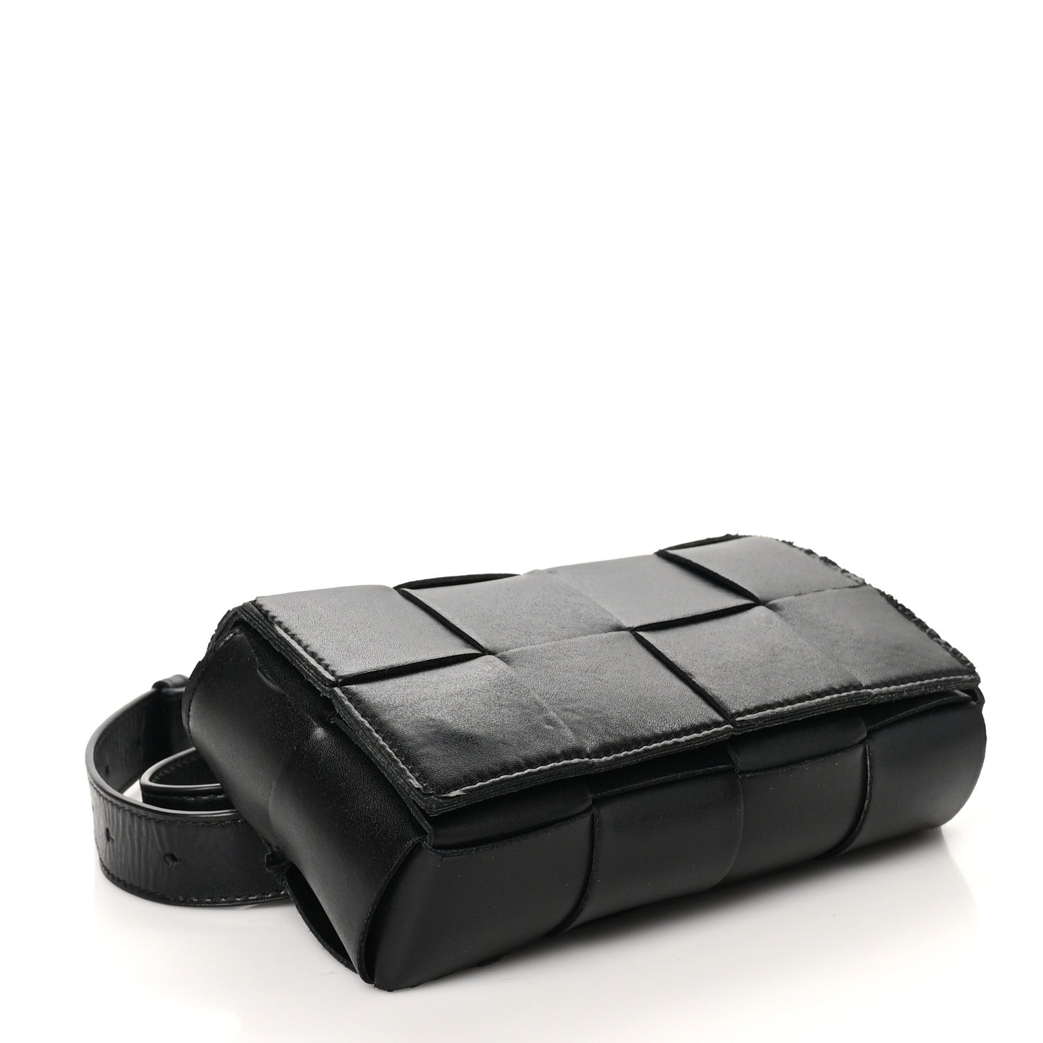 Nappa Maxi Intreccio The Belt Cassette Bag Black