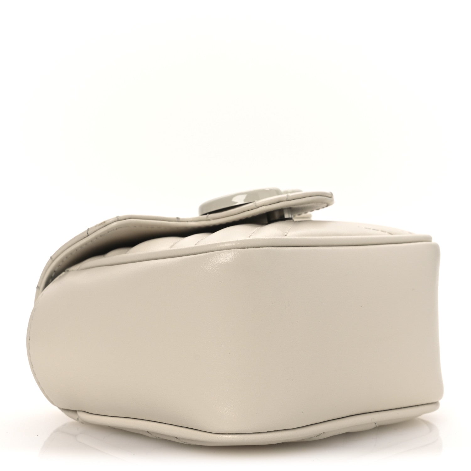 Calfskin Matelasse Monochrome GG Marmont Chain Mini Belt Bag Mystic White