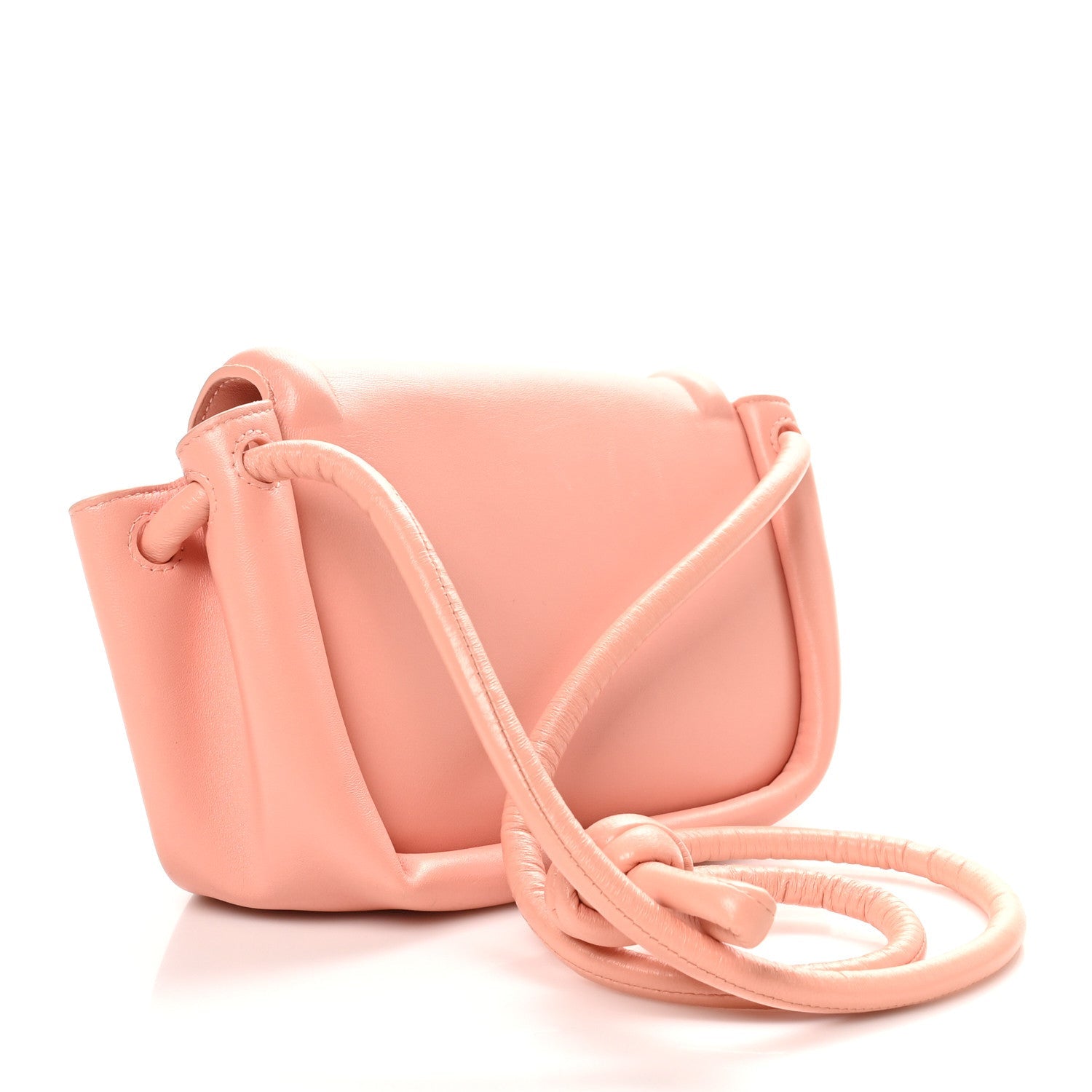 Lambskin Small Beak Triangle Flap Shoulder Bag Peachy Silver