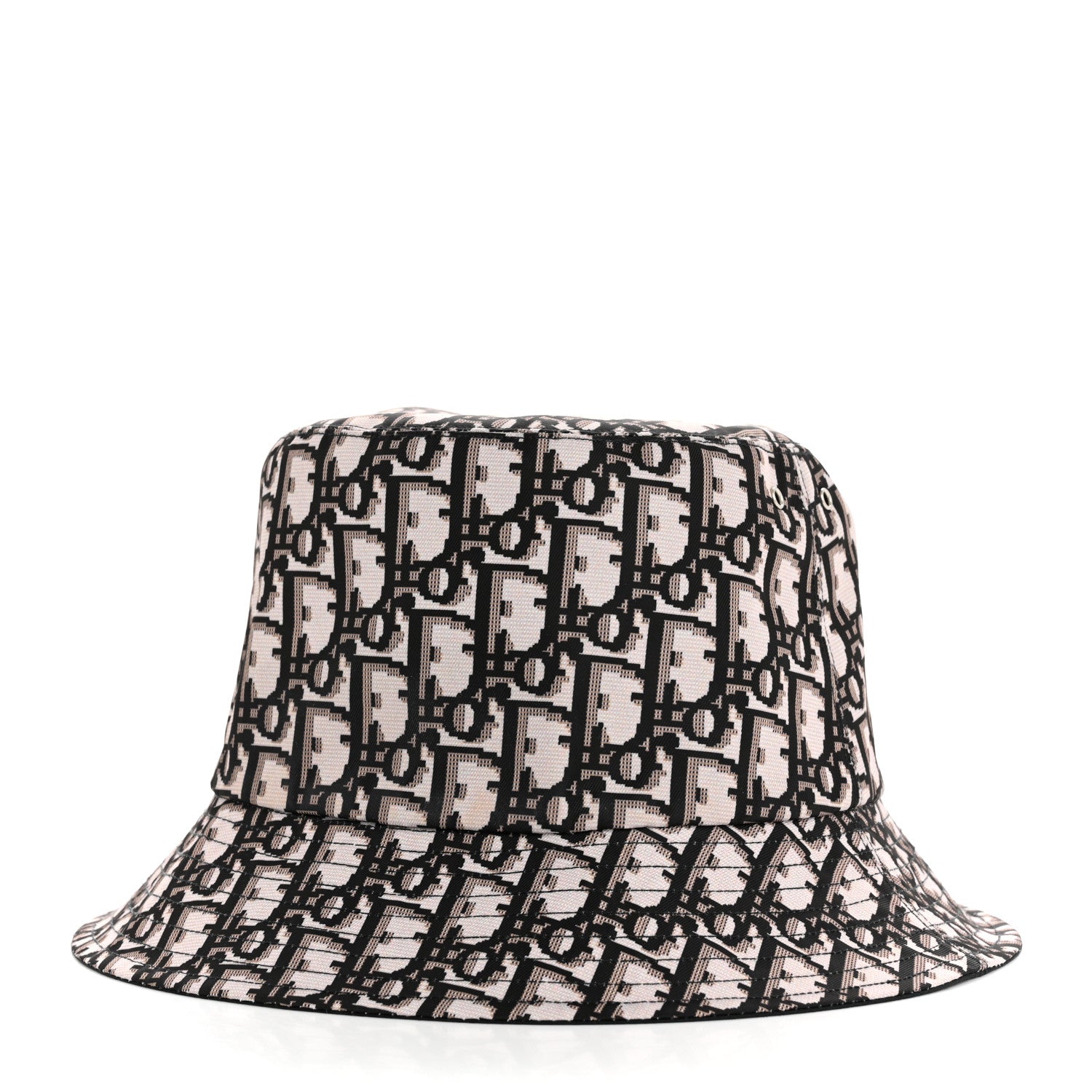 Nylon Oblique Reversible Teddy-D Brim Bucket Hat Beige