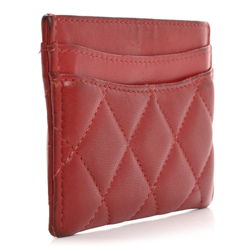 Lambskin Quilted  Holder Red