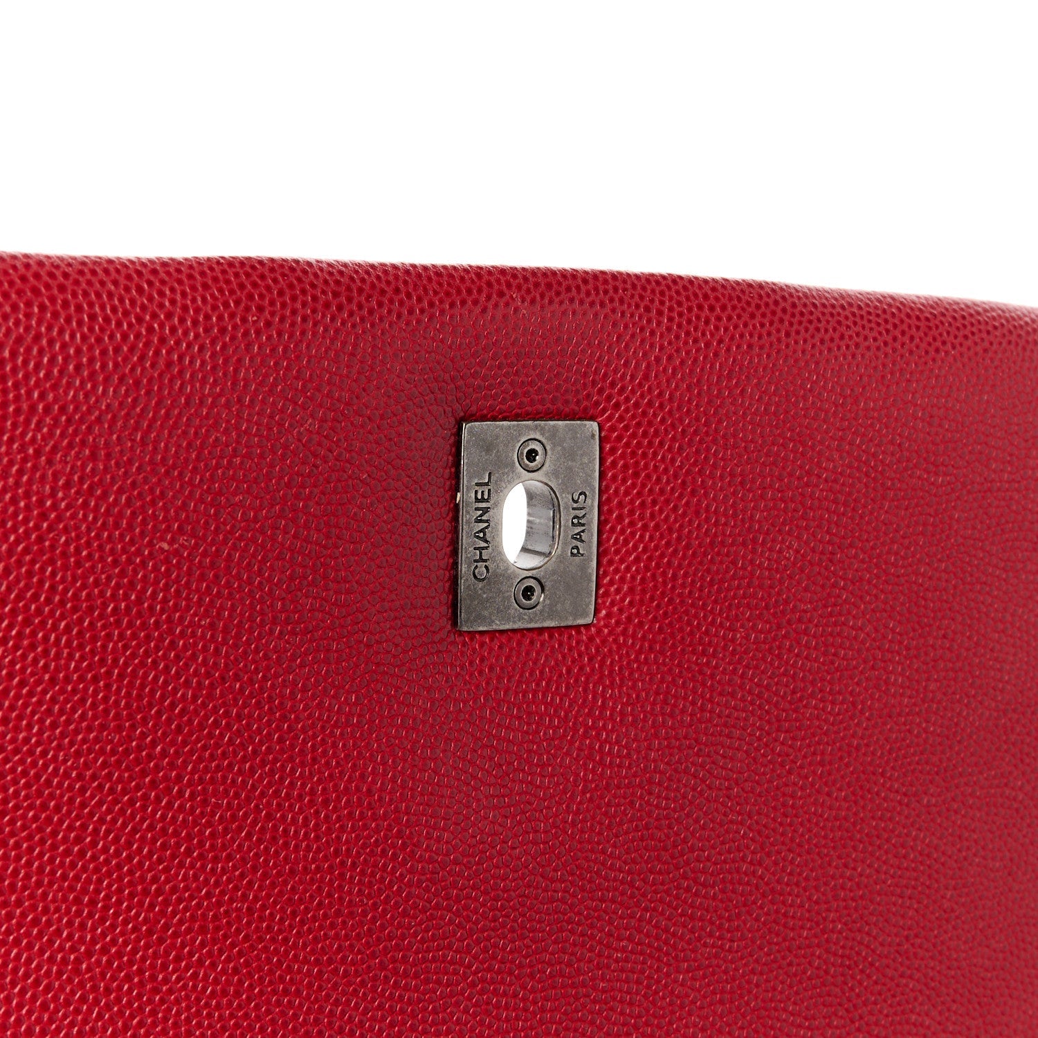 Caviar Quilted Small Coco Handle Flap Red