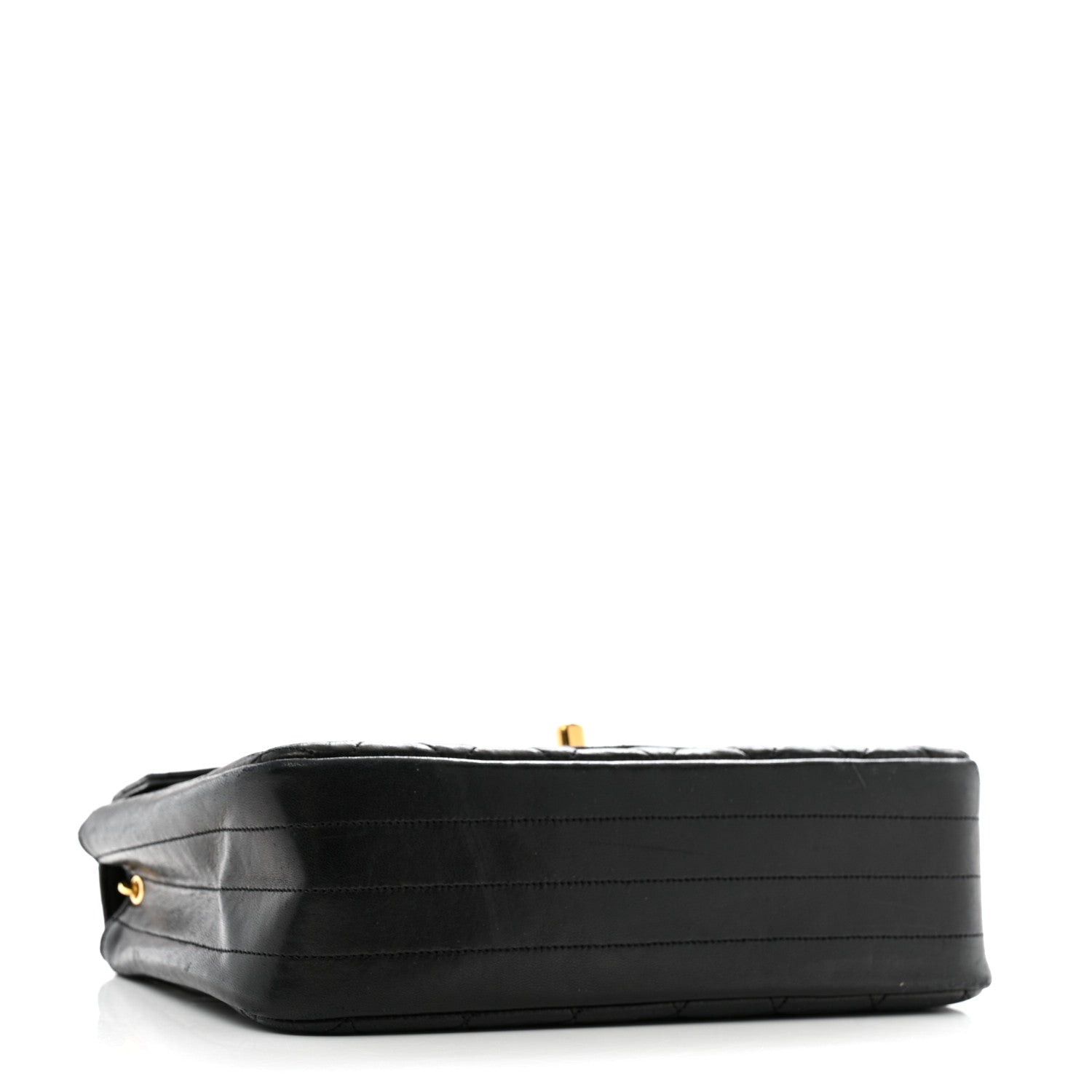 Lambskin Quilted Single Flap Black