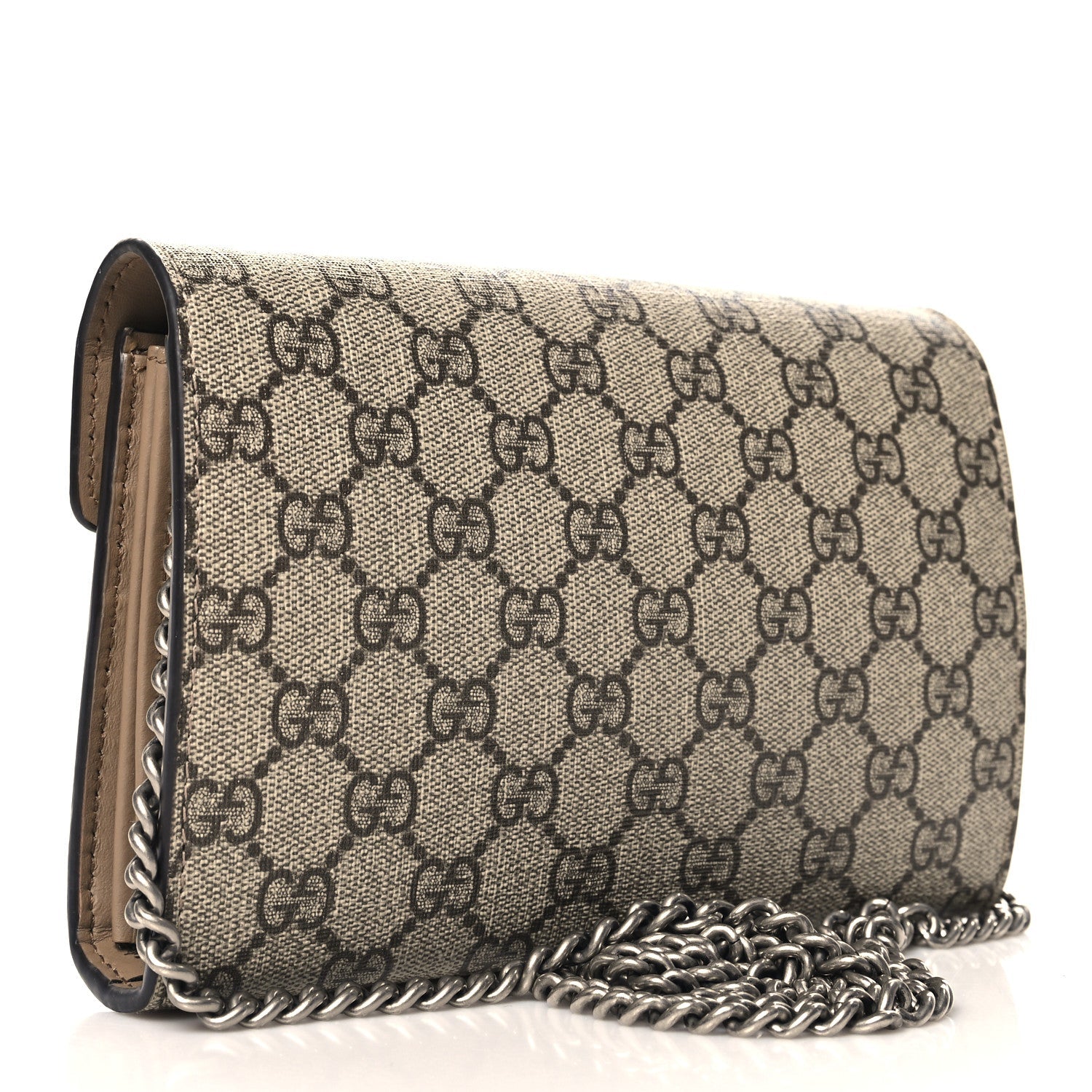 GG Supreme Monogram Mini Dionysus Chain Wallet Beige Taupe