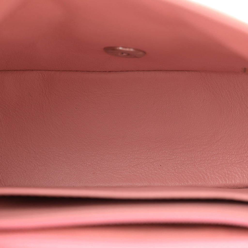 Patent Quilted Mini Square Flap Pink