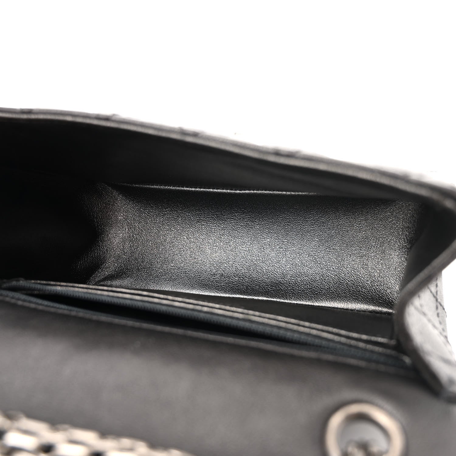 Metallic Sheepskin Quilted 2.55 Reissue Mini Flap Dark Silver