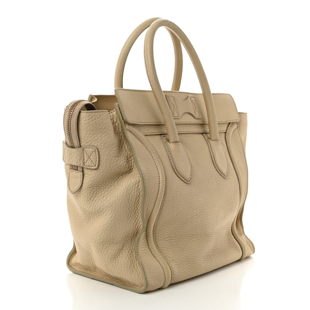 Drummed Calfskin Mini Luggage Dune