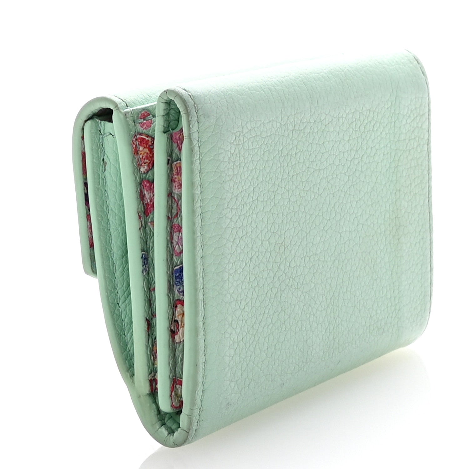 Calfskin Lockmini Wallet Menthe
