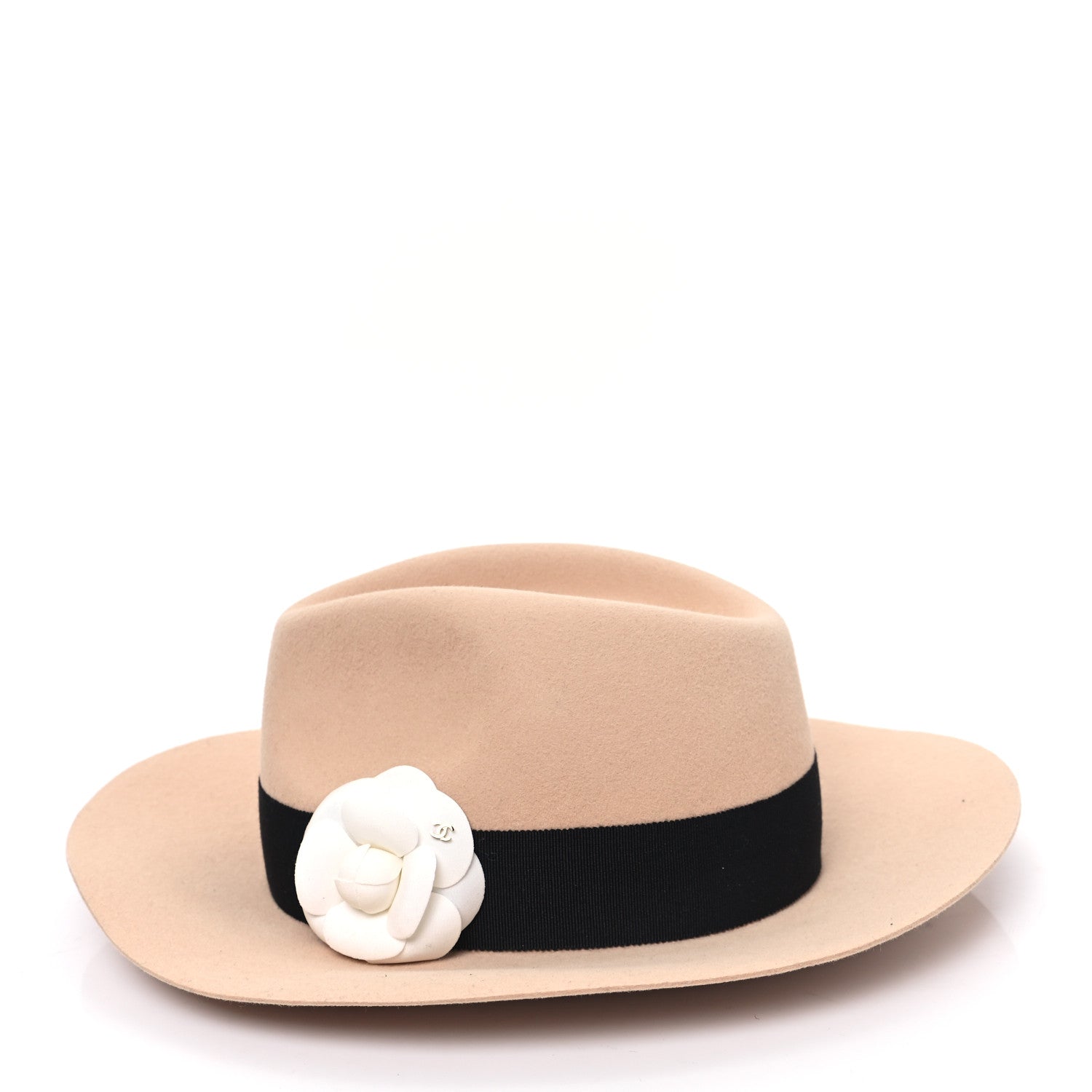 Suede Wide Brim Hat S Beige