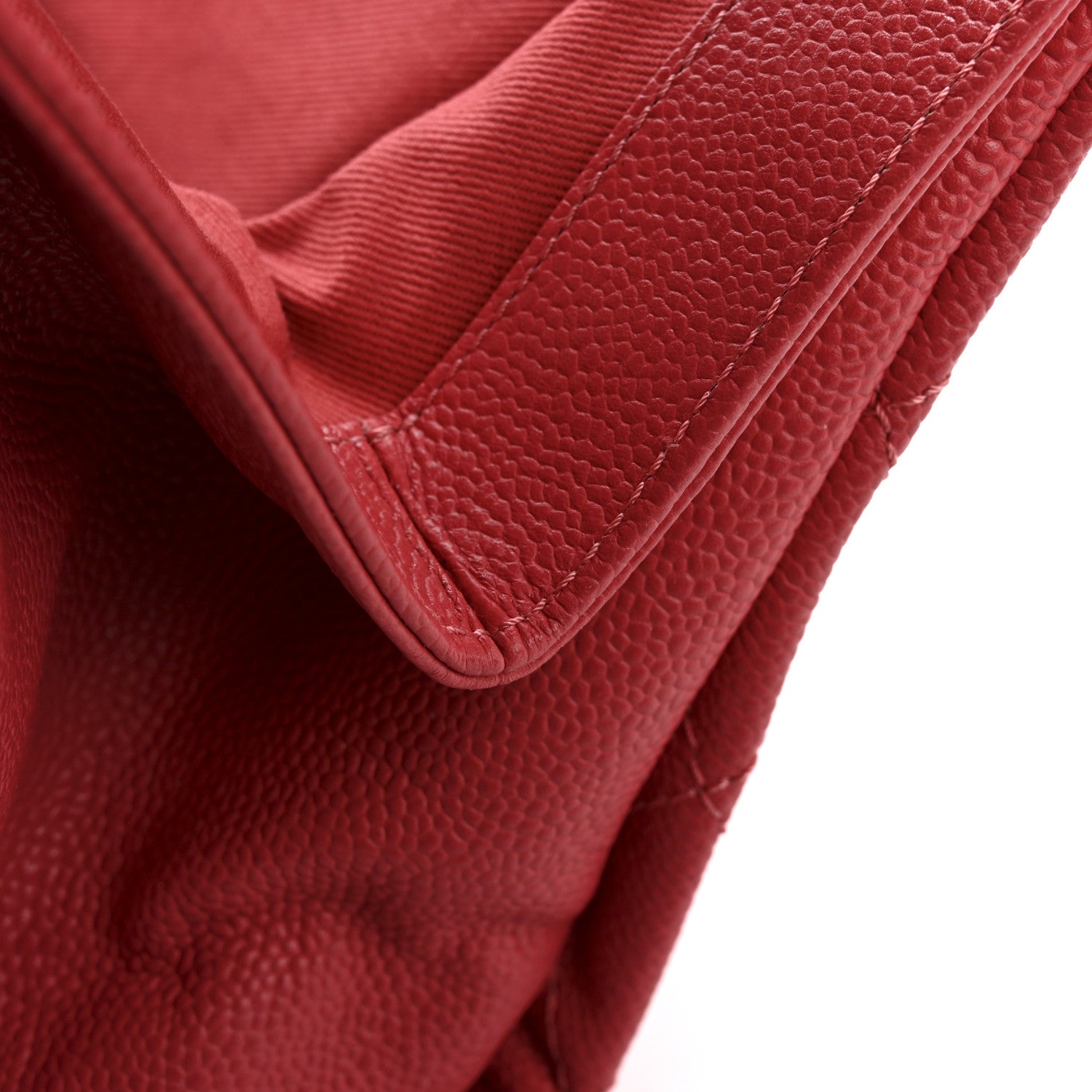 Caviar Quilted CC Large Clutch Coral