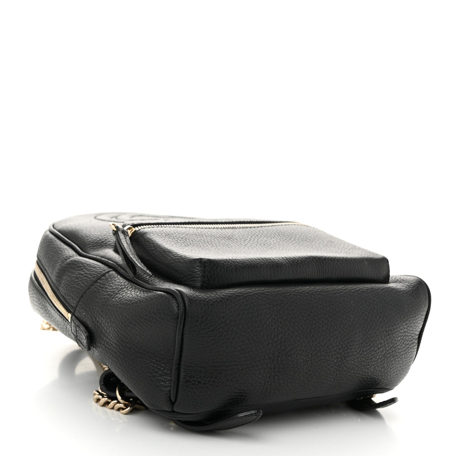 Pebbled Calfskin Soho Chain Backpack Black
