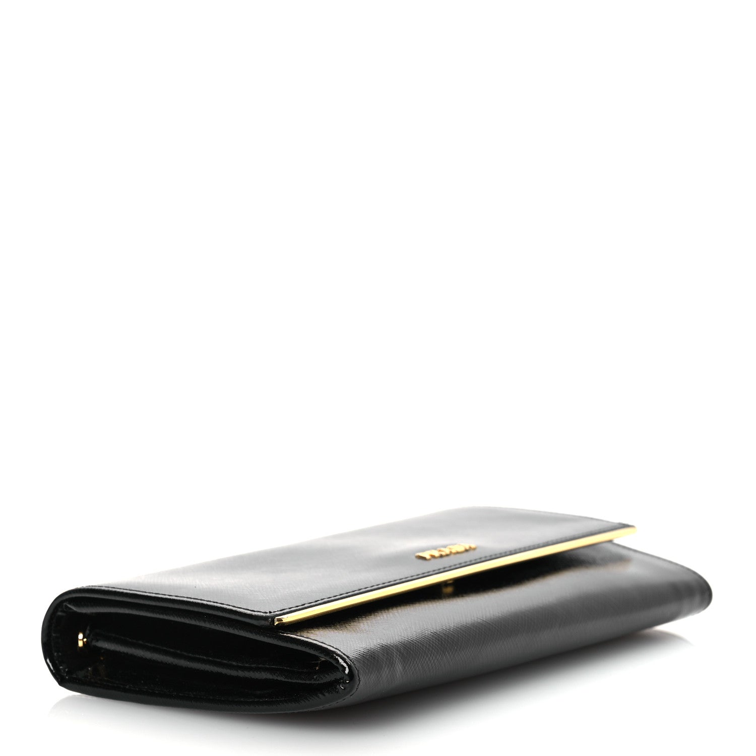 Saffiano Vernice Chain Wallet Black
