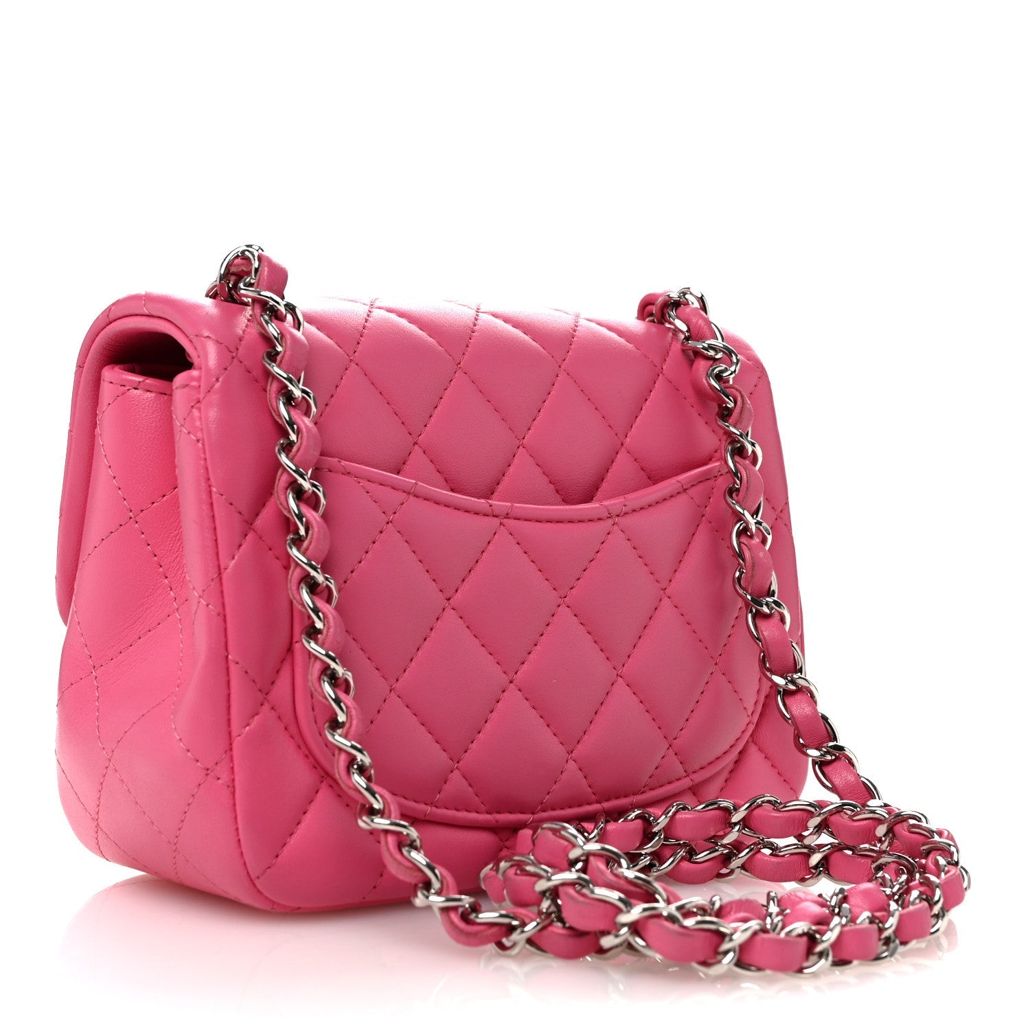 Lambskin Quilted Mini Square Flap Pink