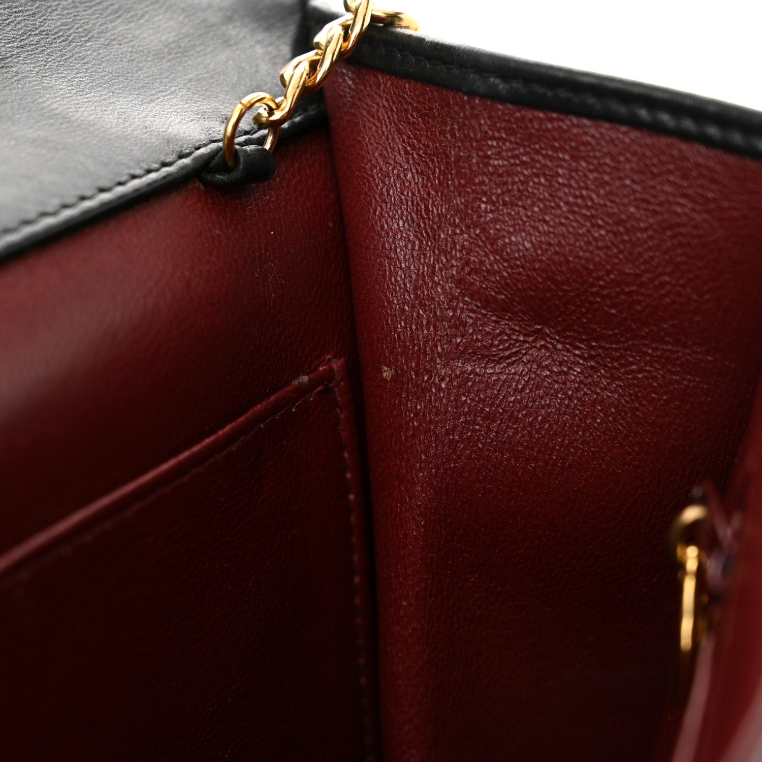Lambskin Chevron Quilted Flap Black