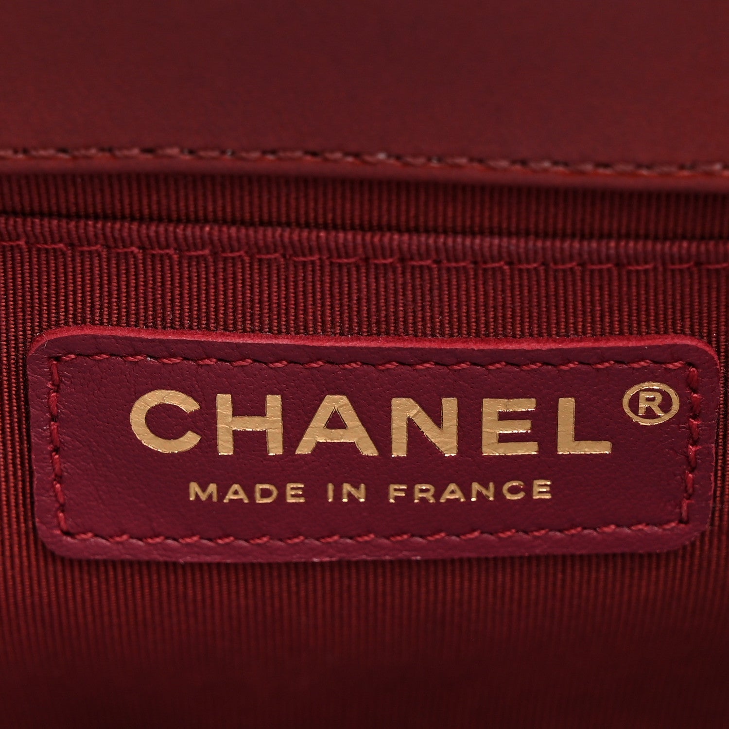 Lambskin Quilted Medium Boy Flap Dark Red