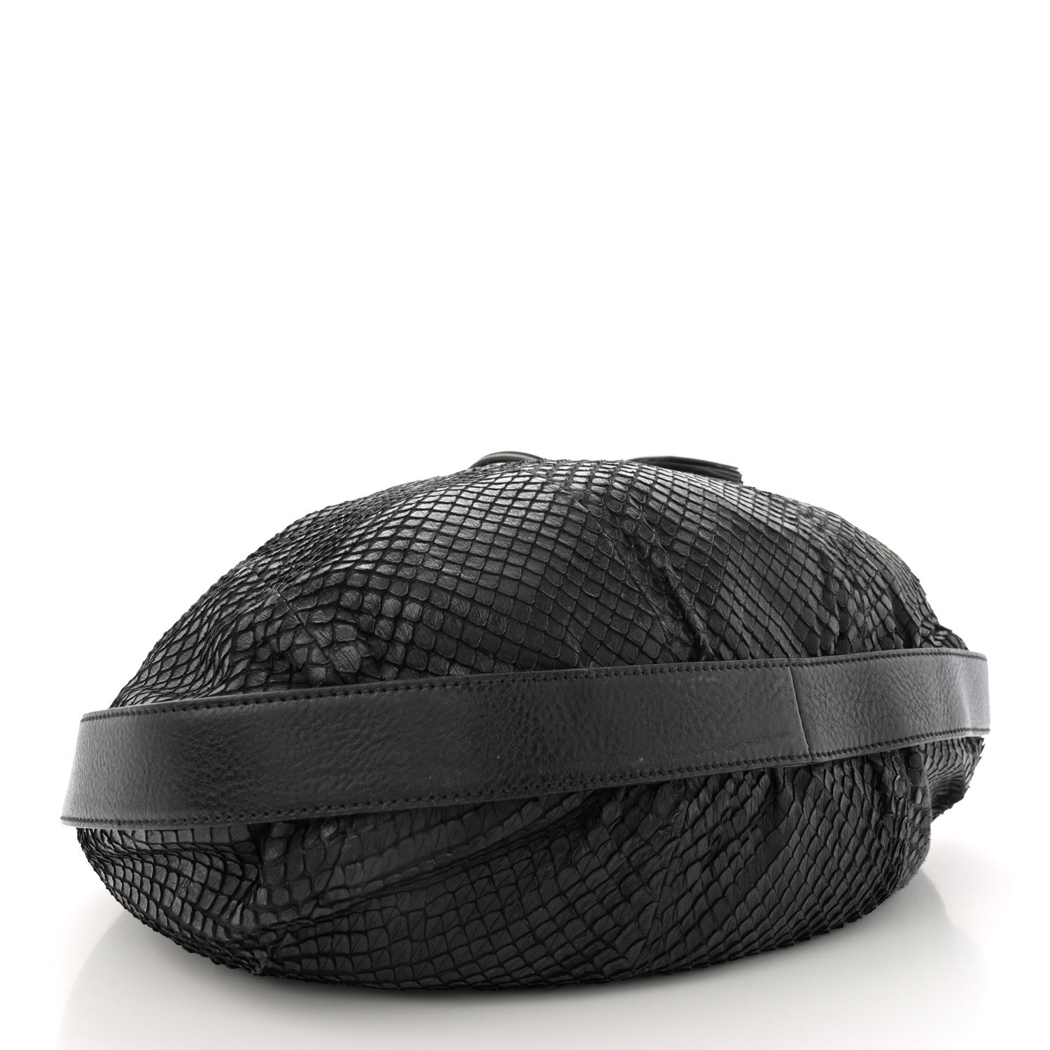 Snakeskin Medium Interlocking Icon Shoulder Bag Black