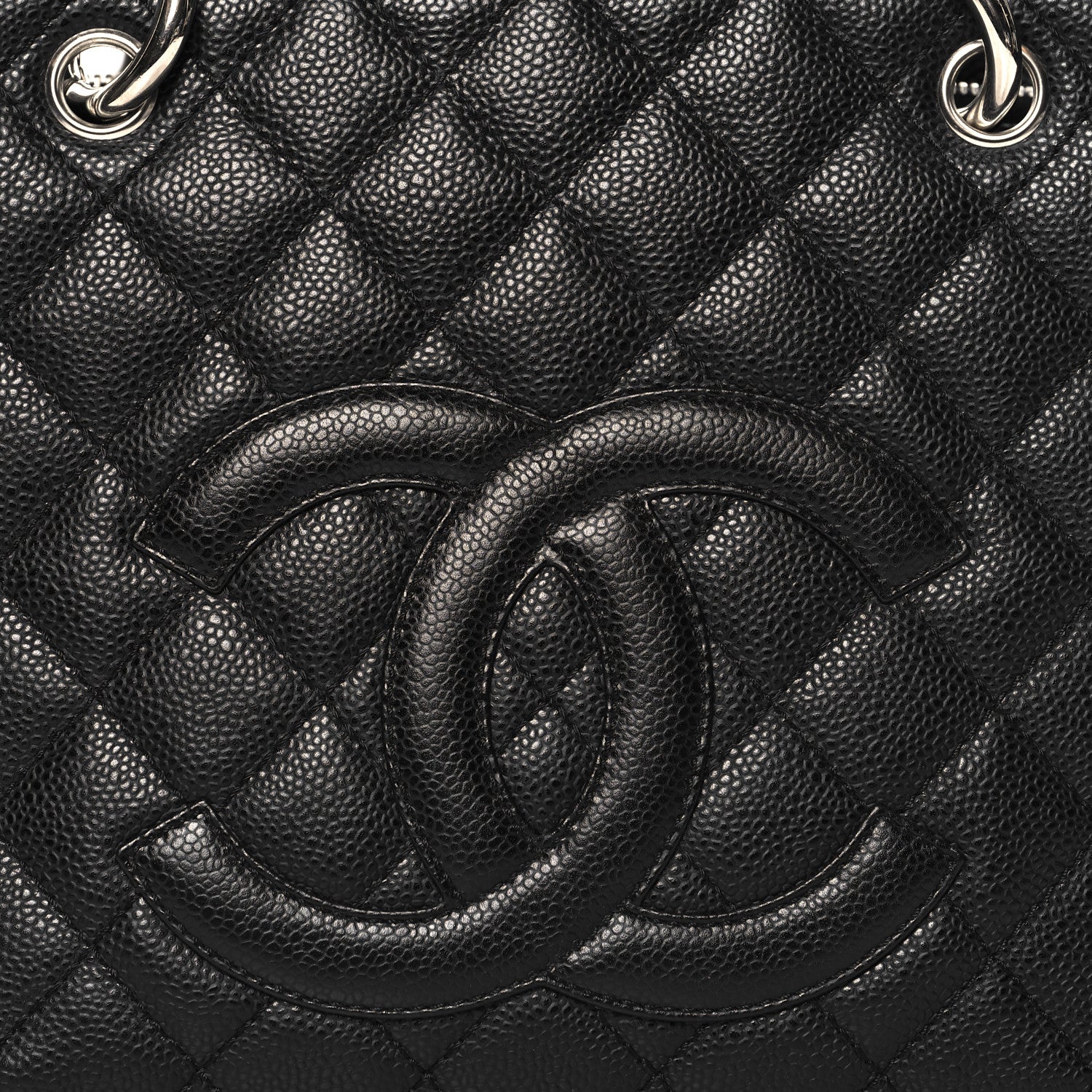 Caviar Quilted Grand Shopping Tote GST Black