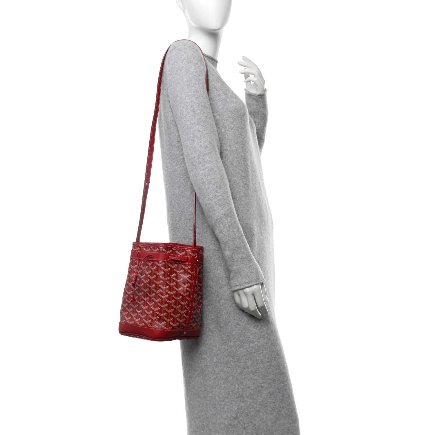 Goyardine Petit Flot Bucket Bag PM Red
