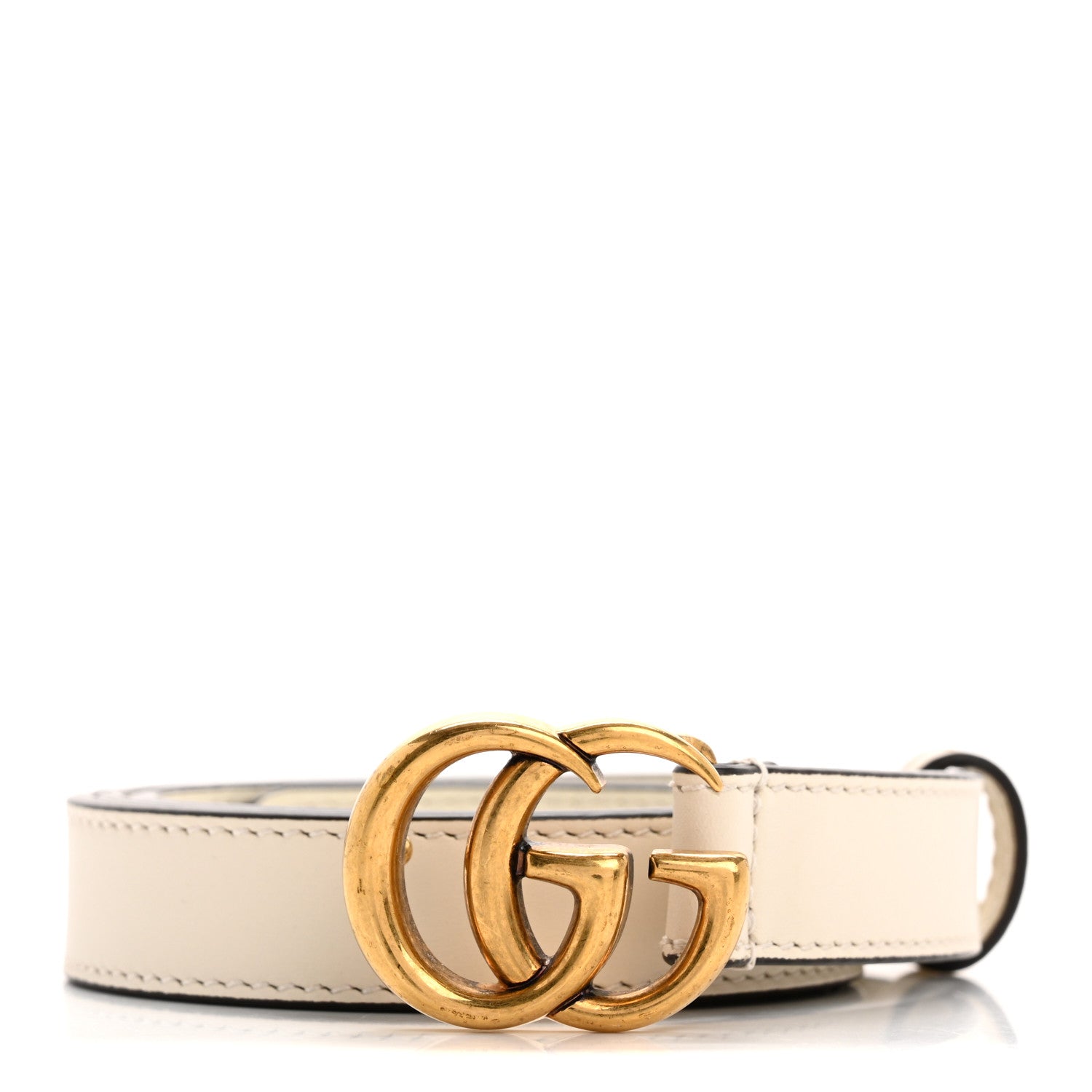 Calfskin Double G 20mm Belt 80 32 Mystic White