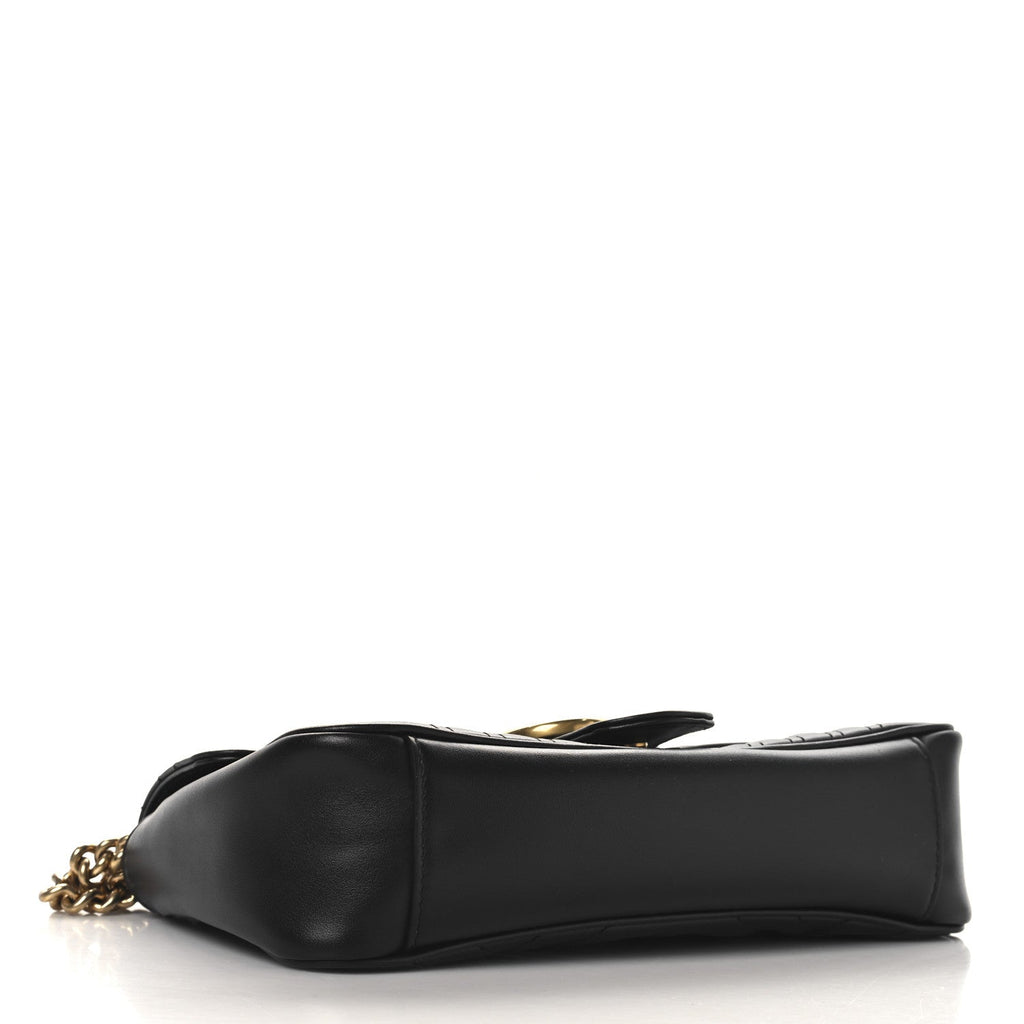 Calfskin Matelasse Small GG Marmont Shoulder Bag Black