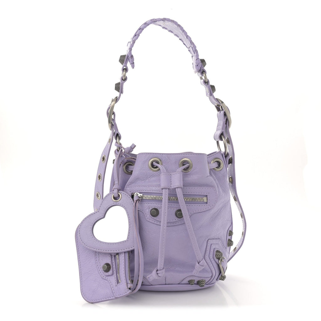 Agneau Arena Le Cagole Bucket Bag XS Lilac