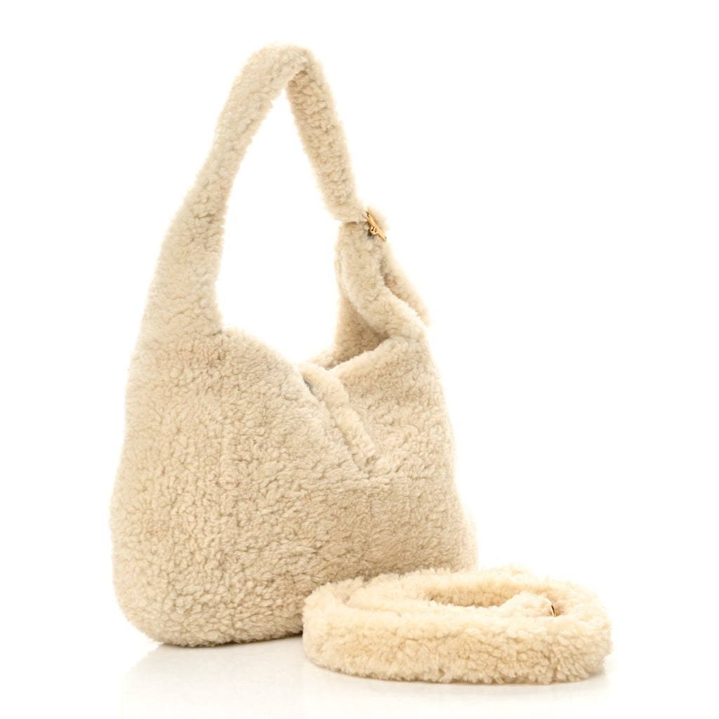 Shearling Small Jackie 1961 Shoulder Bag Ivory