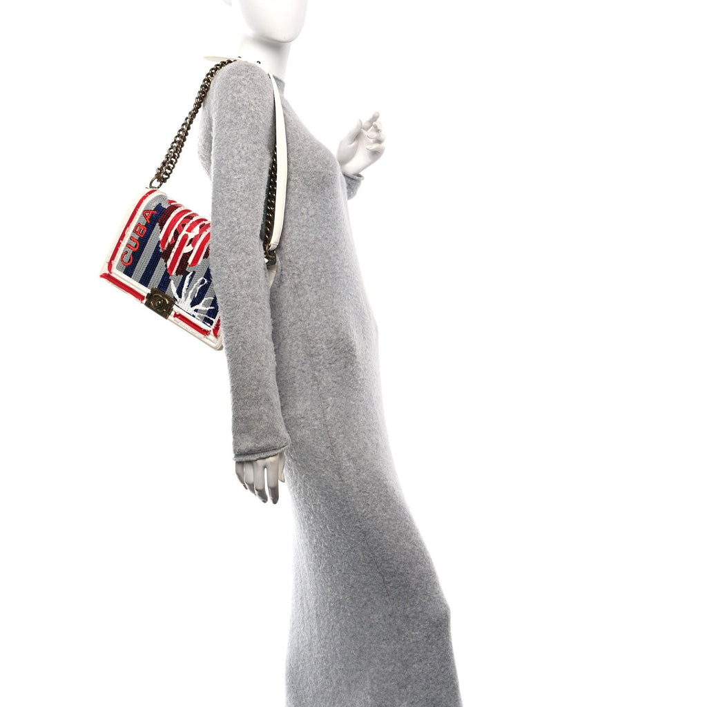 Sequin Canvas New Medium Cuba Boy Flap White Blue Red