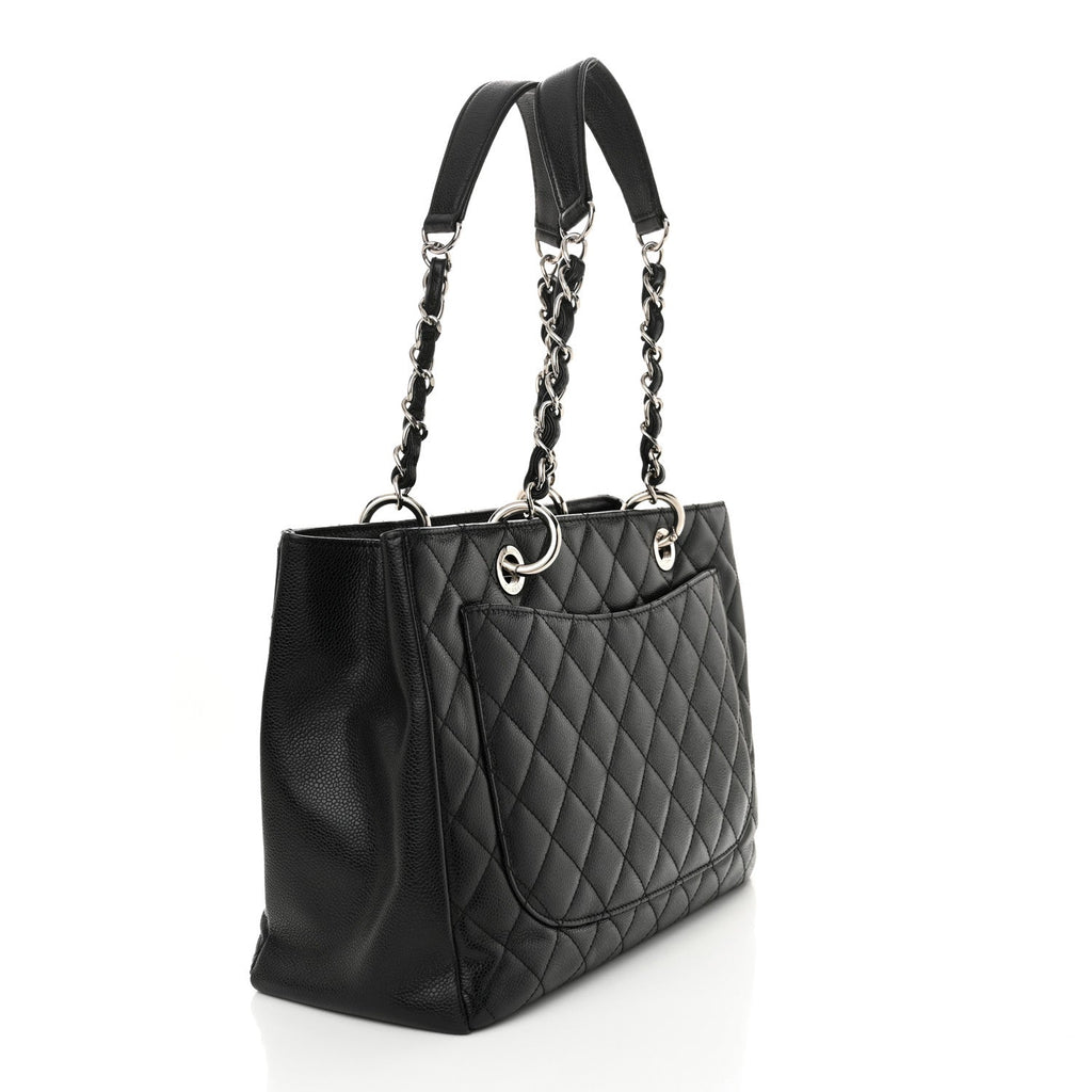 Caviar Quilted Grand Shopping Tote GST Black