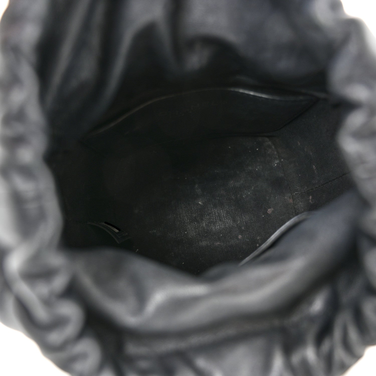 Caviar Lambskin Bucket Drawstring Bag Black