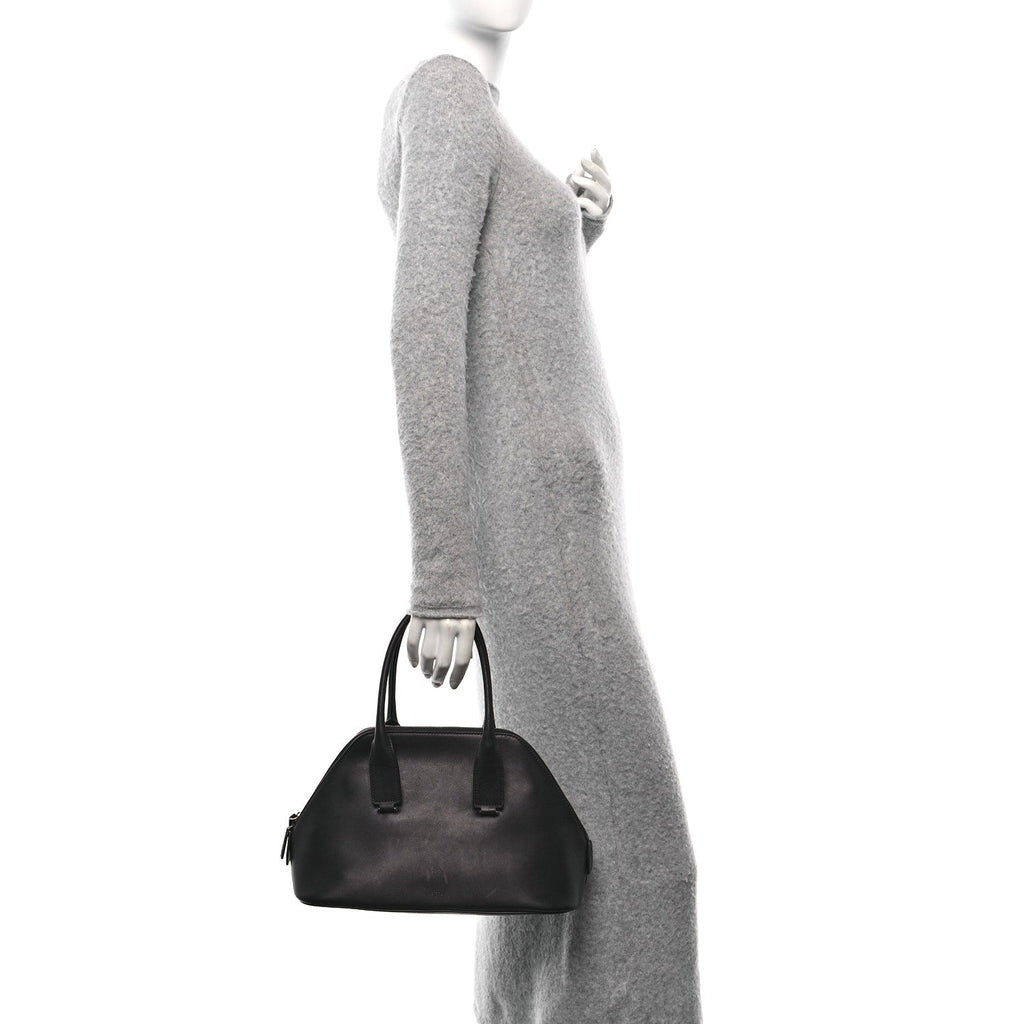 Polished Saddle Calfskin Medium Devon Bag Black