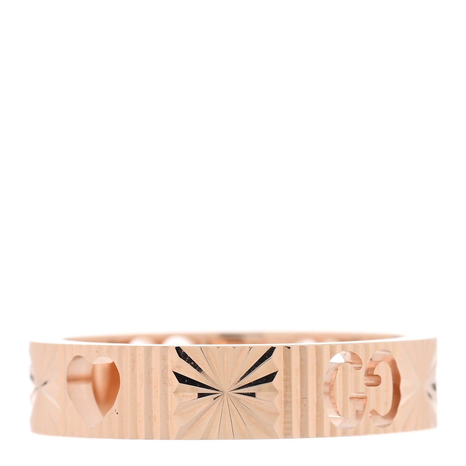 18K Rose Gold Icon Stars Band Ring 47 4