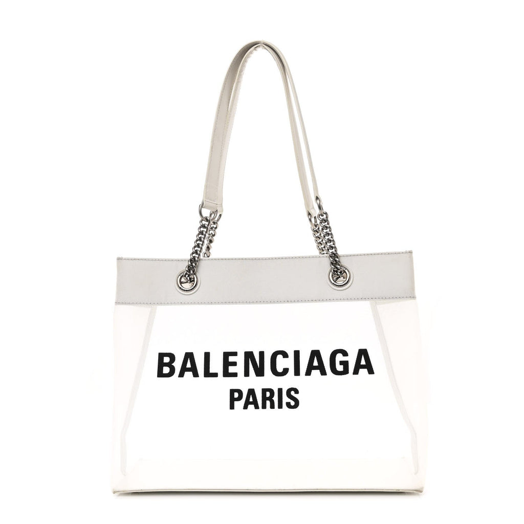 Mesh Large Duty Free Tote White